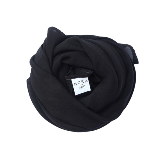 Black Georgette Hijab - Large/Regular/Small Sizes