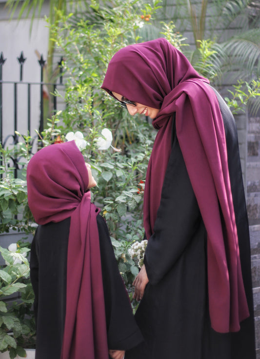 Mommy & Me - Oxblood Georgette Hijabs