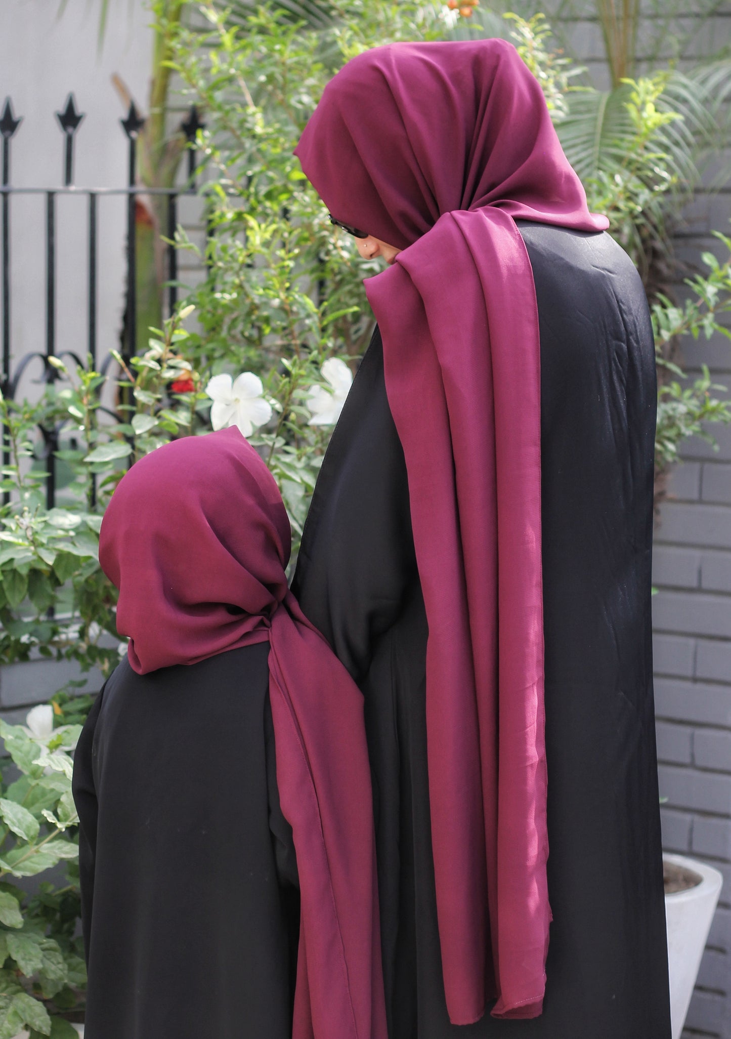 Mommy & Me - Oxblood Georgette Hijabs