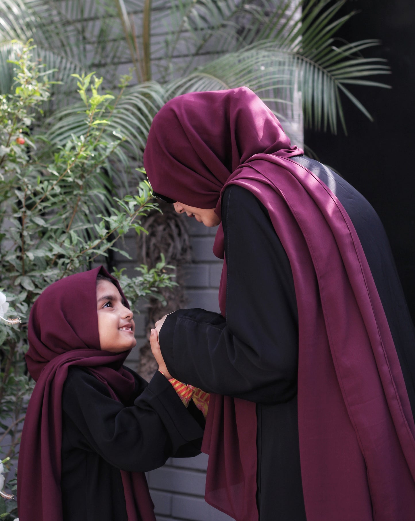 Mommy & Me - Oxblood Georgette Hijabs